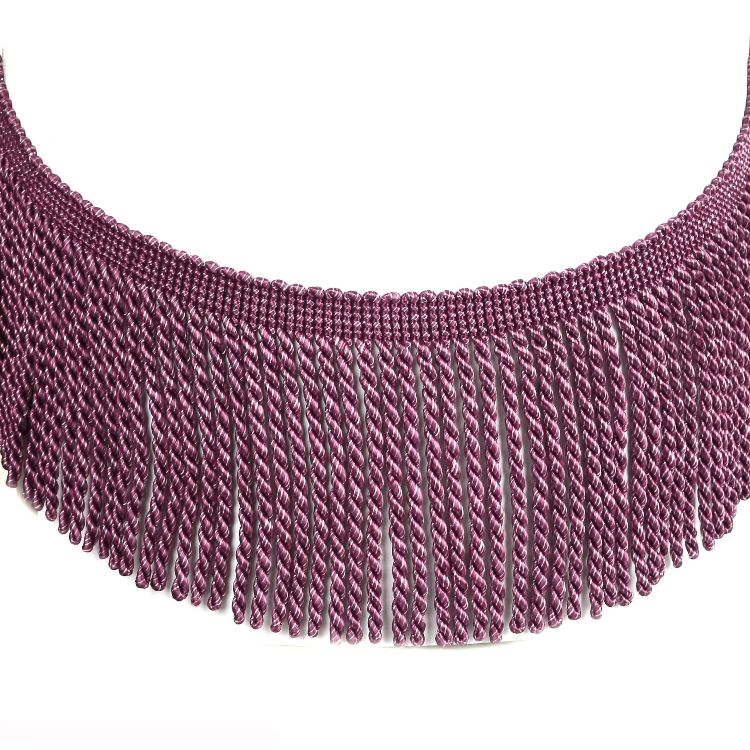 Fenghuangwu 4 Inch Wide Rayon Curtain Bullion Fringe Trim for DIY Sewing & Decoration - main product image