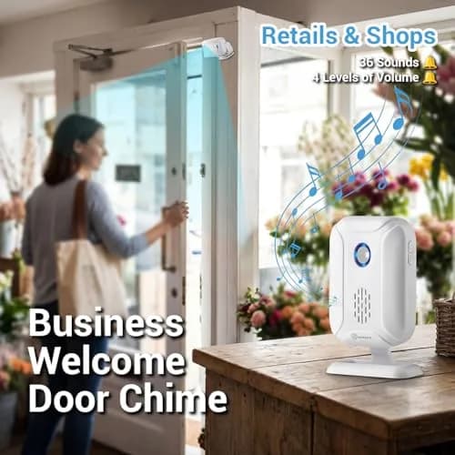 HENDUN Motion Sensor Doorbell Chime with Remote | 1 Receiver, 1 Transmitter, 1 Remote thumbnail 3