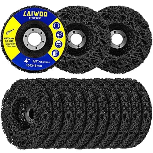 LAIWOO Black 10Pack Strip Disc Wheel 100mm (4") x 1mm (0.04") | Diamond Abrasive for Metal Surface Prep thumbnail 1