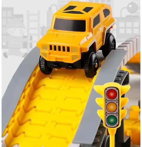 KEXBOVT 234 Pcs Construction Race Track Toys Set | DIY Flexible Track & 2 Electric Cars for Kids 3-8 thumbnail 5