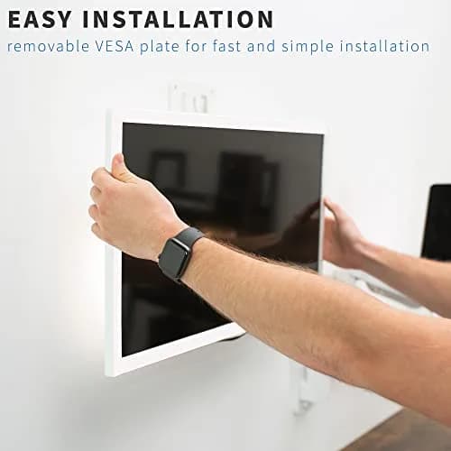 VIVO Height Adjustable Single Monitor Wall Mount (White) | Fits 17"-32" Screens, 7.98 kg Max Load, VESA 100x100mm thumbnail 7