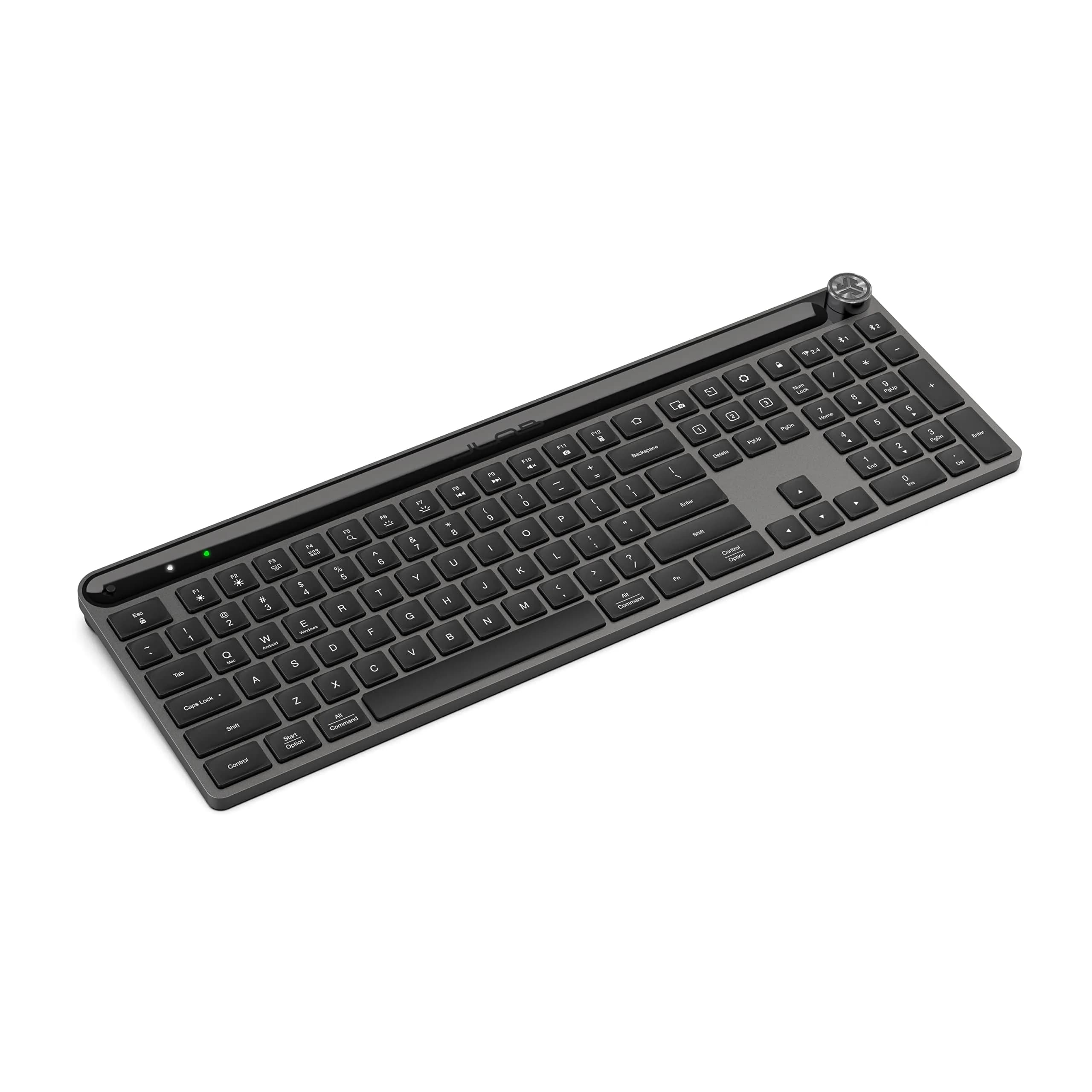 JLab Epic Wireless Keyboard Bluetooth 5.2 Multi-Device Backlit 108 Keys Black | Connect 3 Devices Instantly - main product image