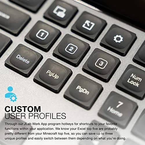 JLab Epic Wireless Keyboard Bluetooth 5.2 Multi-Device Backlit 108 Keys Black | Connect 3 Devices Instantly thumbnail 4