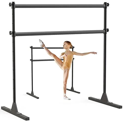 SELEWARE 4 FT Steel Freestanding Ballet Barre | Height Adjustable Dance Bar for Home & Studio Use thumbnail 1