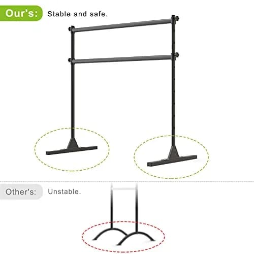 SELEWARE 4 FT Steel Freestanding Ballet Barre | Height Adjustable Dance Bar for Home & Studio Use thumbnail 3