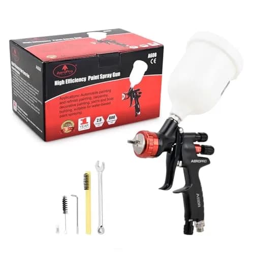AEROPRO A608 HVLP Air Spray Gun 1.3mm Nozzle 600cc Cup | High Transfer Efficiency Automotive Paint Sprayer thumbnail 8