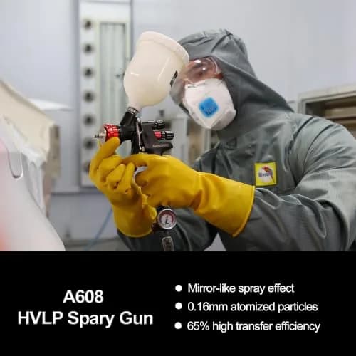 AEROPRO A608 HVLP Air Spray Gun 1.3mm Nozzle 600cc Cup | High Transfer Efficiency Automotive Paint Sprayer thumbnail 2