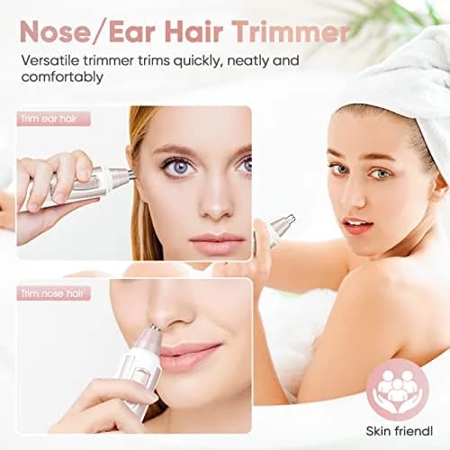 ZORAMI Professional Ear and Nose Hair Trimmer Pink | Painless Facial Hair Trimmer with IPX7 Waterproof thumbnail 2