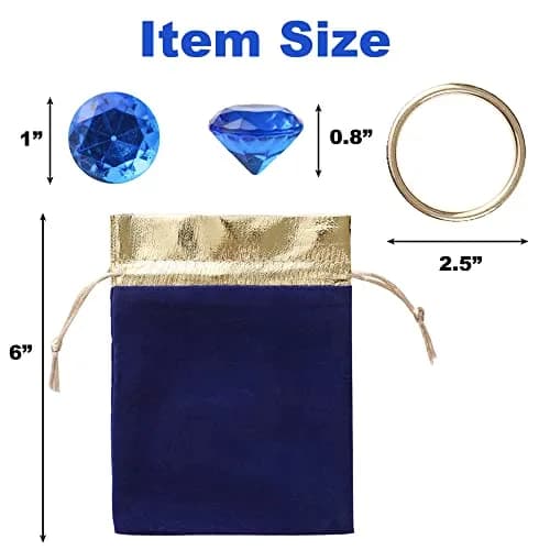 CORODER Blue Hedgehog Bag Include Acrylic Gems & Gold Rings | Kids Party Favor (6 inch x 4.7 inch) thumbnail 4