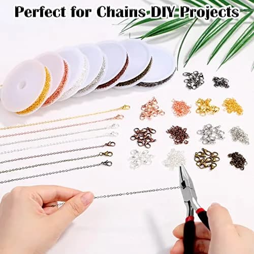 ROADPLUM Jewelry Making Chains 70Ft, 7 Colors 2mm | Bright, Wear-Resistant Necklace Chains thumbnail 5