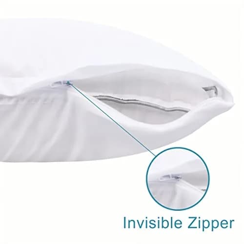 NTBAY Waterproof King Pillow Protectors 4 Pack | Quiet TPU Waterproof Layer, Zippered Full Coverage, Microfiber, White thumbnail 7