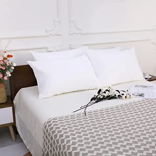 NTBAY Waterproof King Pillow Protectors 4 Pack | Quiet TPU Waterproof Layer, Zippered Full Coverage, Microfiber, White thumbnail 8