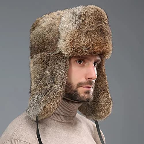 HKSICHENGKEJI Trapper Russian Trooper Hat Brown | Windproof Warm Faux Fur Earflap Cap for Men Women thumbnail 9