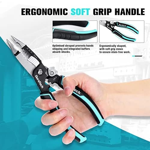DURATECH 5-in-1 CR-V Wire Stripper for Crimping, 8" Multi-Function Tool | Heavy Duty, Ergonomic, Durable thumbnail 5