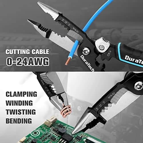 DURATECH 5-in-1 CR-V Wire Stripper for Crimping, 8" Multi-Function Tool | Heavy Duty, Ergonomic, Durable thumbnail 8
