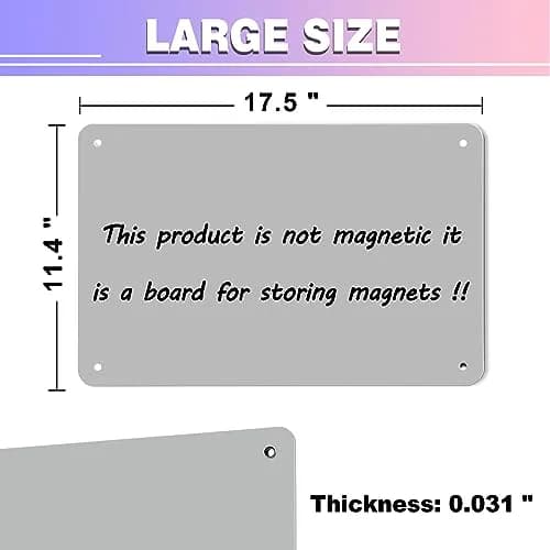 HYHOSHI Magnetic Board 44.5 cm x 29 cm (17.5" x 11.4") | Gray Metal Bulletin Board for Notes, Photos, Magnets thumbnail 2