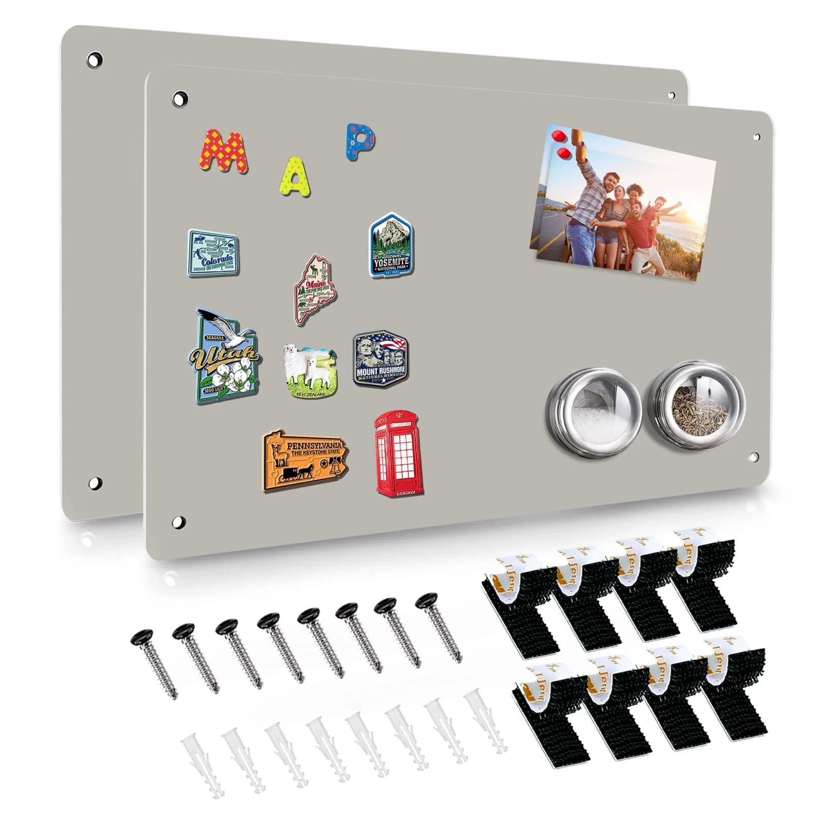 HYHOSHI Black Magnetic Board 44.5cm x 29cm (2-Pack) | Display Photos, Notes, and Magnets — Gray / (17.5" x 11.4")