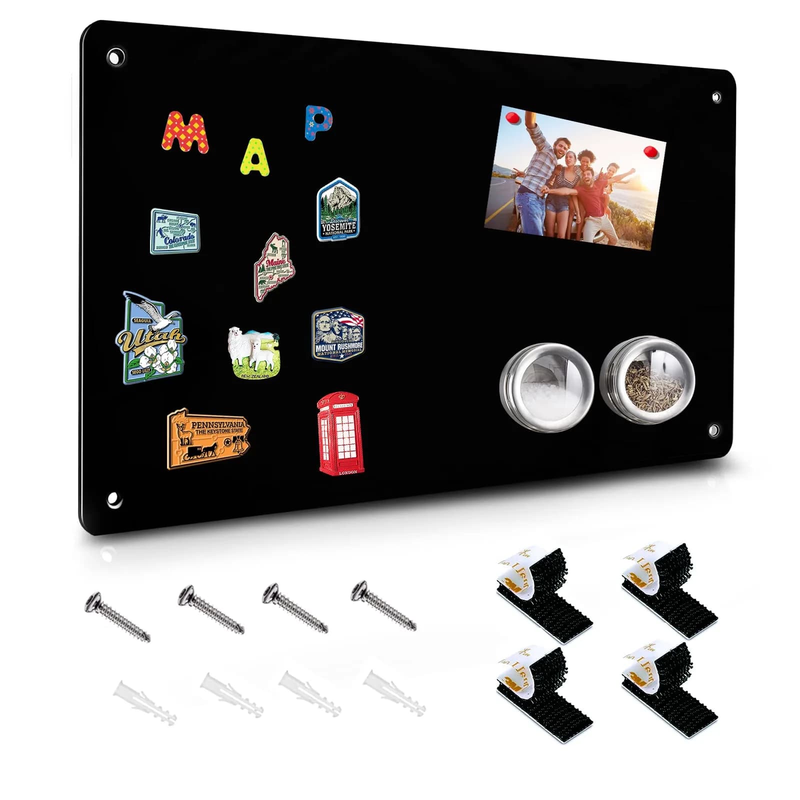 HYHOSHI Black Magnetic Board 44.5cm x 29cm (2-Pack) | Display Photos, Notes, and Magnets — Black / 17.5" x 11.4"