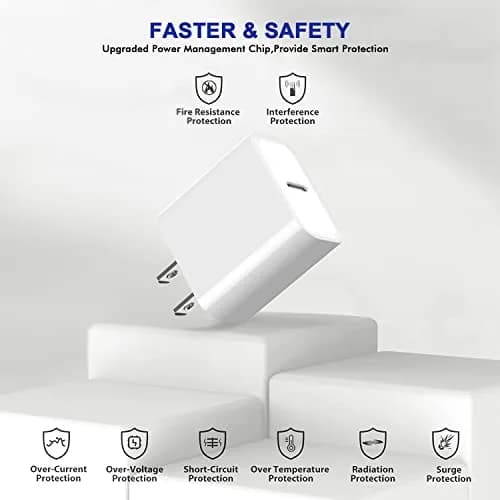DelTucci 3Pack USB C Charger Blocks 20W | Fast Charging Power Delivery for iPhone & Android thumbnail 3