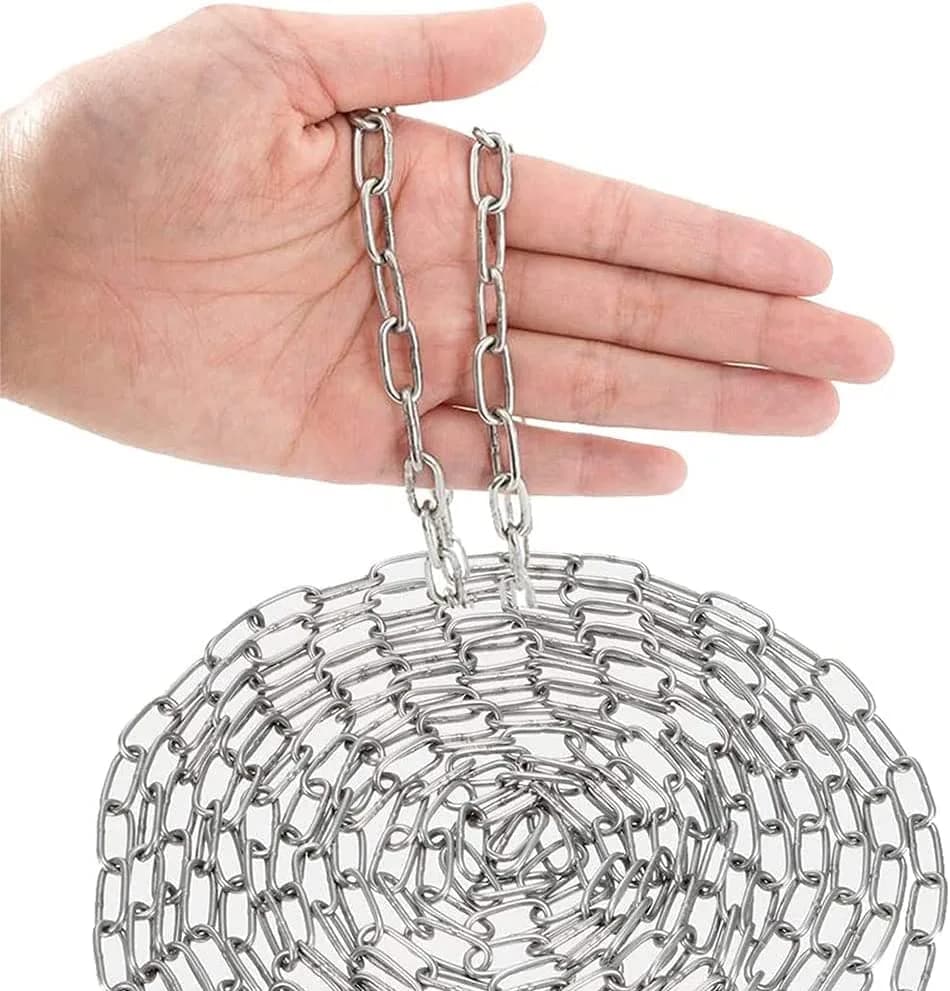 4every SUS304 Stainless Steel Chain 3mm x 3m (0.12" x 9.8ft) | Light Duty Utility Chain for Home & Outdoor Use — 2mm