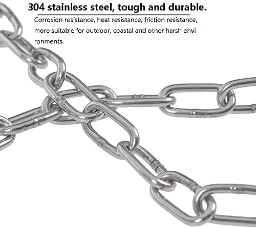 4every SUS304 Stainless Steel Chain 2mm x 3m (0.08" x 9.8ft) | Light Duty Utility Chain for Home & Outdoor Use thumbnail 5