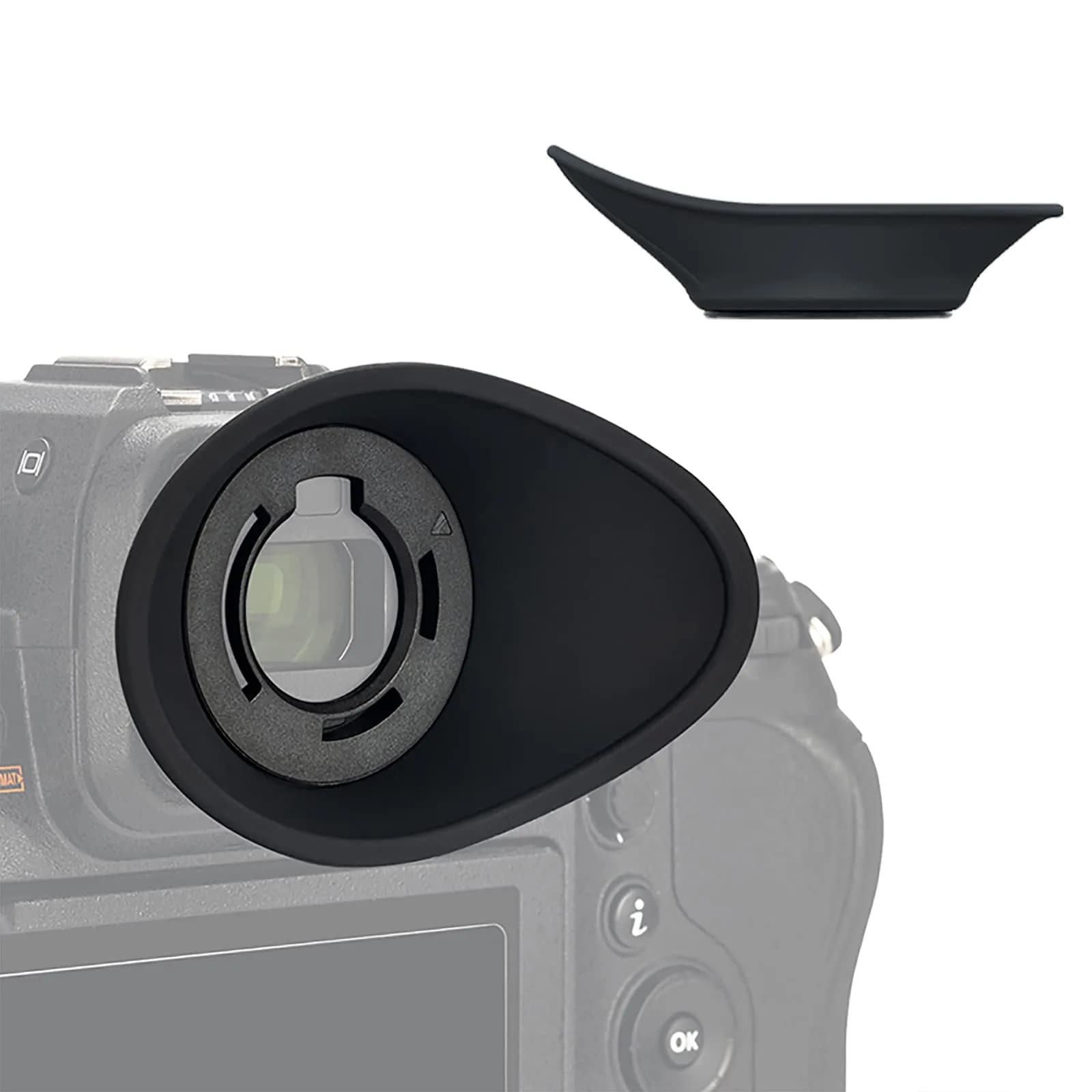 JJC 360° Rotatable Eyecup for Nikon Z8 Z9 Zf Cameras | Extended Oval Viewfinder Eye Cup 21.9mm - main product image