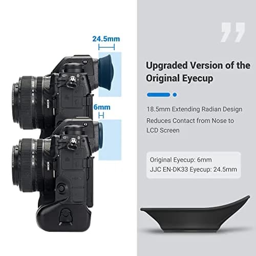 JJC 360° Rotatable Eyecup for Nikon Z8 Z9 Zf Cameras | Extended Oval Viewfinder Eye Cup 21.9mm thumbnail 2