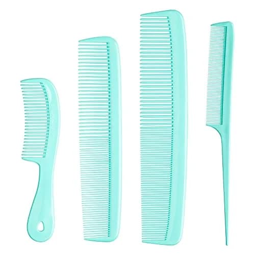 Mars Wellness 4 Piece Professional Green Comb Set | Barber Quality Styling, Detangling, and Backcombing Combs thumbnail 1