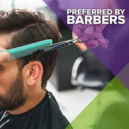 Mars Wellness 4 Piece Professional Green Comb Set | Barber Quality Styling, Detangling, and Backcombing Combs thumbnail 7