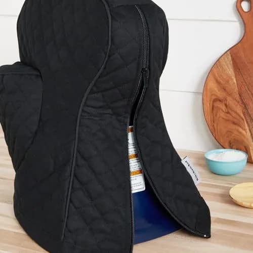 KitchenAid Fitted Tilt-Head Stand Mixer Cover with Storage Pocket, Quilted 100% Cotton, Matte Black, 36.6cm x 45.7cm x 25.4cm (14.4"x18"x10") | Protects Mixer from Dust & Scratches thumbnail 5