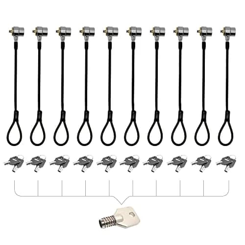 LORADAR 10Pack Laptop Security Cable Lock 6.7Feet | Anti Theft Keyed Locks for Laptops & Devices thumbnail 1