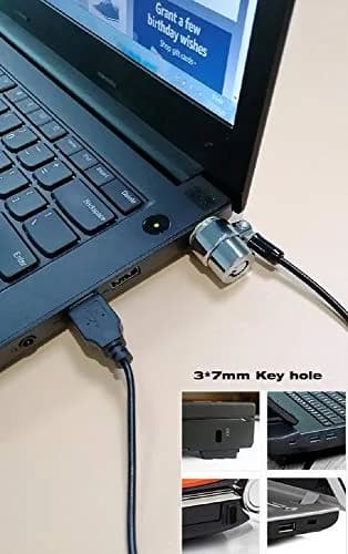 LORADAR 10Pack Laptop Security Cable Lock 6.7Feet | Anti Theft Keyed Locks for Laptops & Devices thumbnail 5
