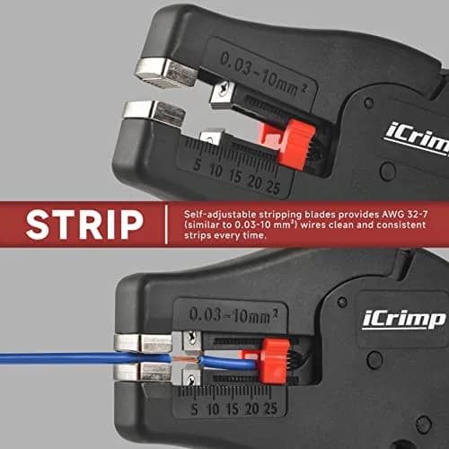 IWISS iCrimp Self-Adjusting Wire Stripper, AWG 32-7 | Ergonomic, Fast & Precise thumbnail 2