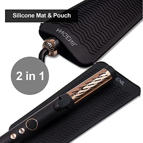 ANGENIL Heat Resistant Travel Mat & Pouch for Hair Tools 11.25 Inch x 5.5 Inch | Food Grade Silicone for Safe Styling thumbnail 11