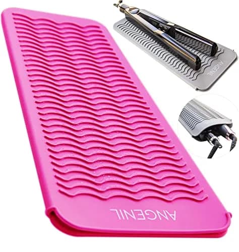 ANGENIL Heat Resistant Silicone Mat Pouch for Hair Straightener & Curling Iron | Rose Red (14cm x 28.6cm) thumbnail 1