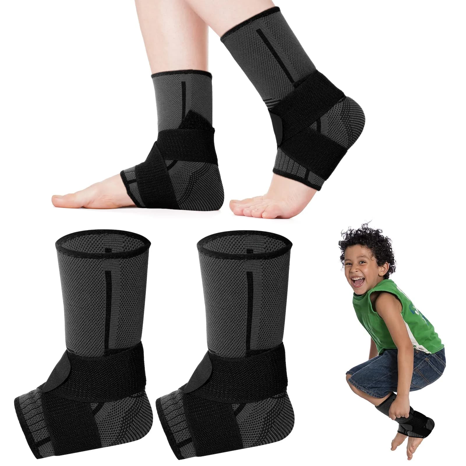 Tarpop Kids Ankle Brace Compression Support X-Small | Adjustable, Breathable & Supportive for Active Kids