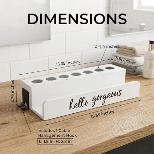 CHONIC Storage Holder for Dyson Airwrap | Farmhouse Wall Mount Organizer (15.35 x 5.51 x 2.76 inches) thumbnail 4