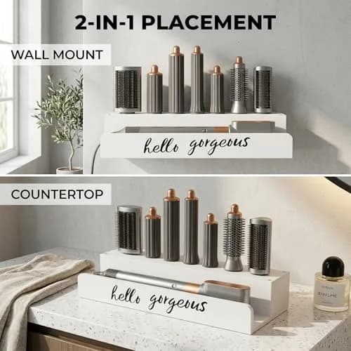CHONIC Storage Holder for Dyson Airwrap | Farmhouse Wall Mount Organizer (15.35 x 5.51 x 2.76 inches) thumbnail 3