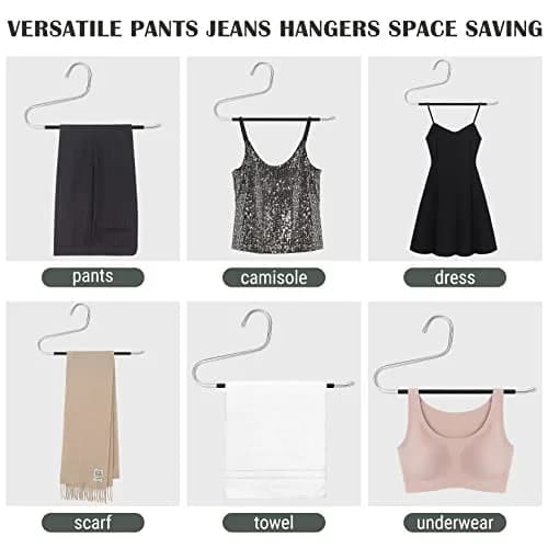 DOIOWN Open Ended Pants Jeans Hangers - Stainless Steel Space Saving Heavy Duty (14.56in x 7.48in) thumbnail 6