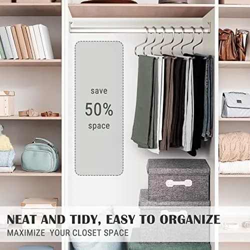 DOIOWN Open Ended Pants Jeans Hangers - Stainless Steel Space Saving Heavy Duty (14.56in x 7.48in) thumbnail 7