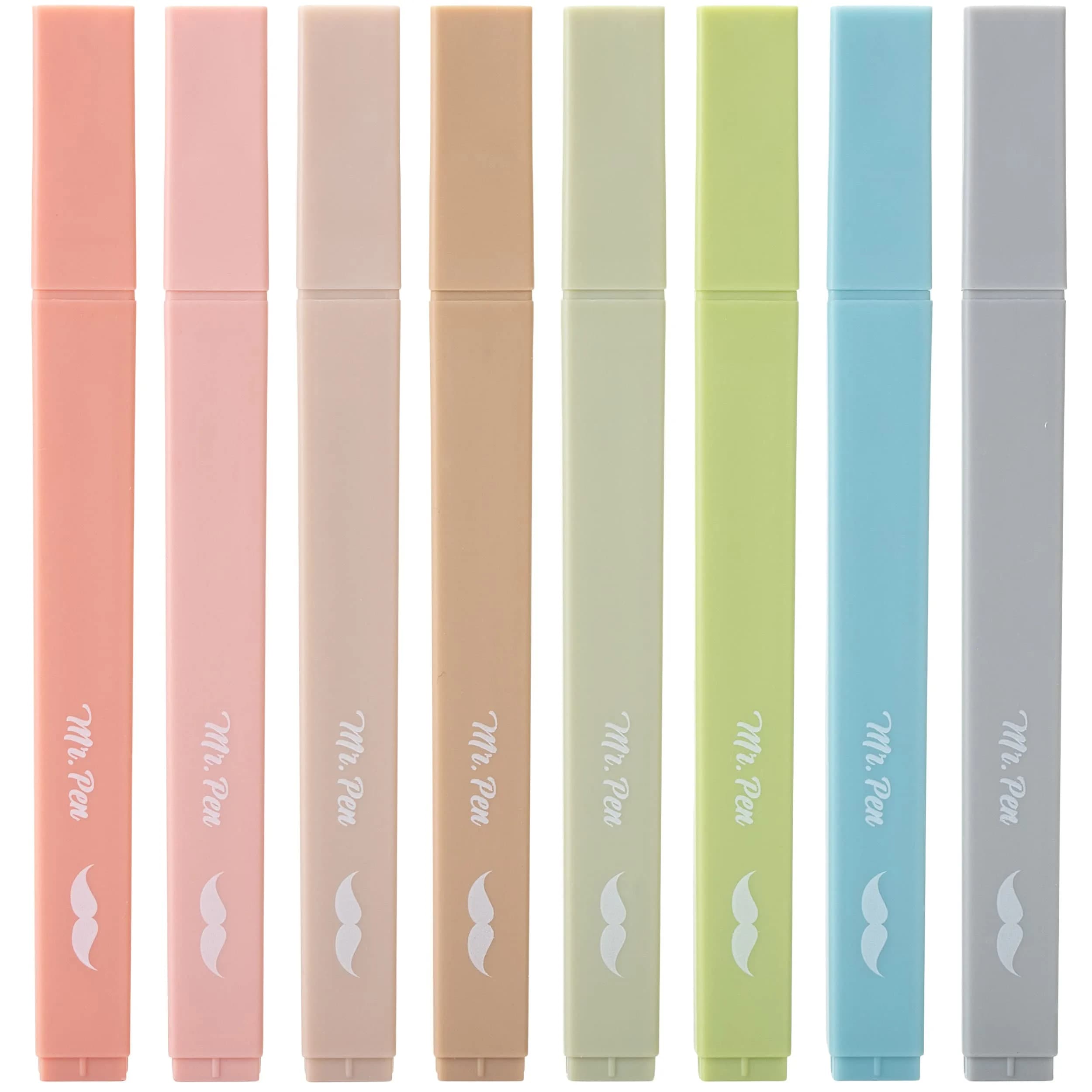 Mr. Pen Aesthetic Highlighters 8 Pack Vintage Colors | Chisel Tip, Fast Dry, No Bleed