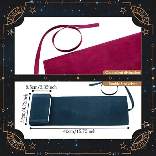 Zhengmy Tarot Card Velvet Wrap Pouch 40cm (15.75 inch) | Holds Oracle Playing Cards & Jewelry thumbnail 2