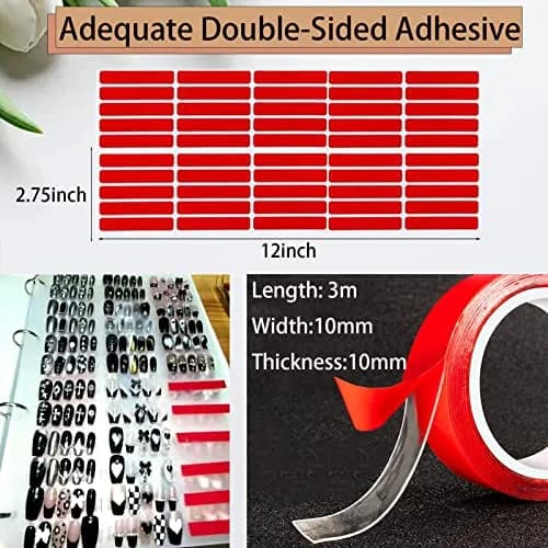 GUXACU Clear Press On Nail Organizer Book with 6 Pages & 60 Adhesive Tabs | Stores 108 Sets thumbnail 5
