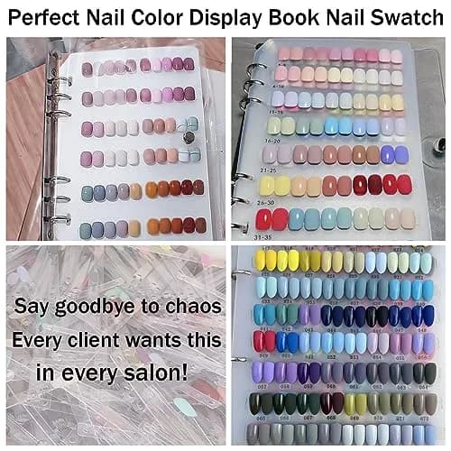 GUXACU Clear Press On Nail Organizer Book with 6 Pages & 60 Adhesive Strips | Stores 36-48 Sets thumbnail 4
