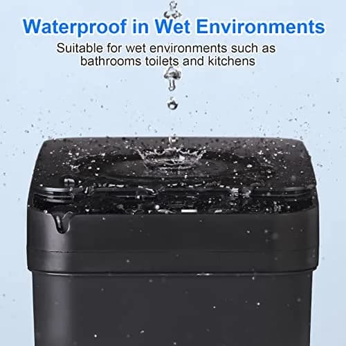 Anborry Touchless Trash Can 2.2 Gallon (8.3L) Smart Motion Sensor Small Garbage Bin with Lid, Black | Waterproof Sensor for Bathroom, Kitchen, Office thumbnail 2