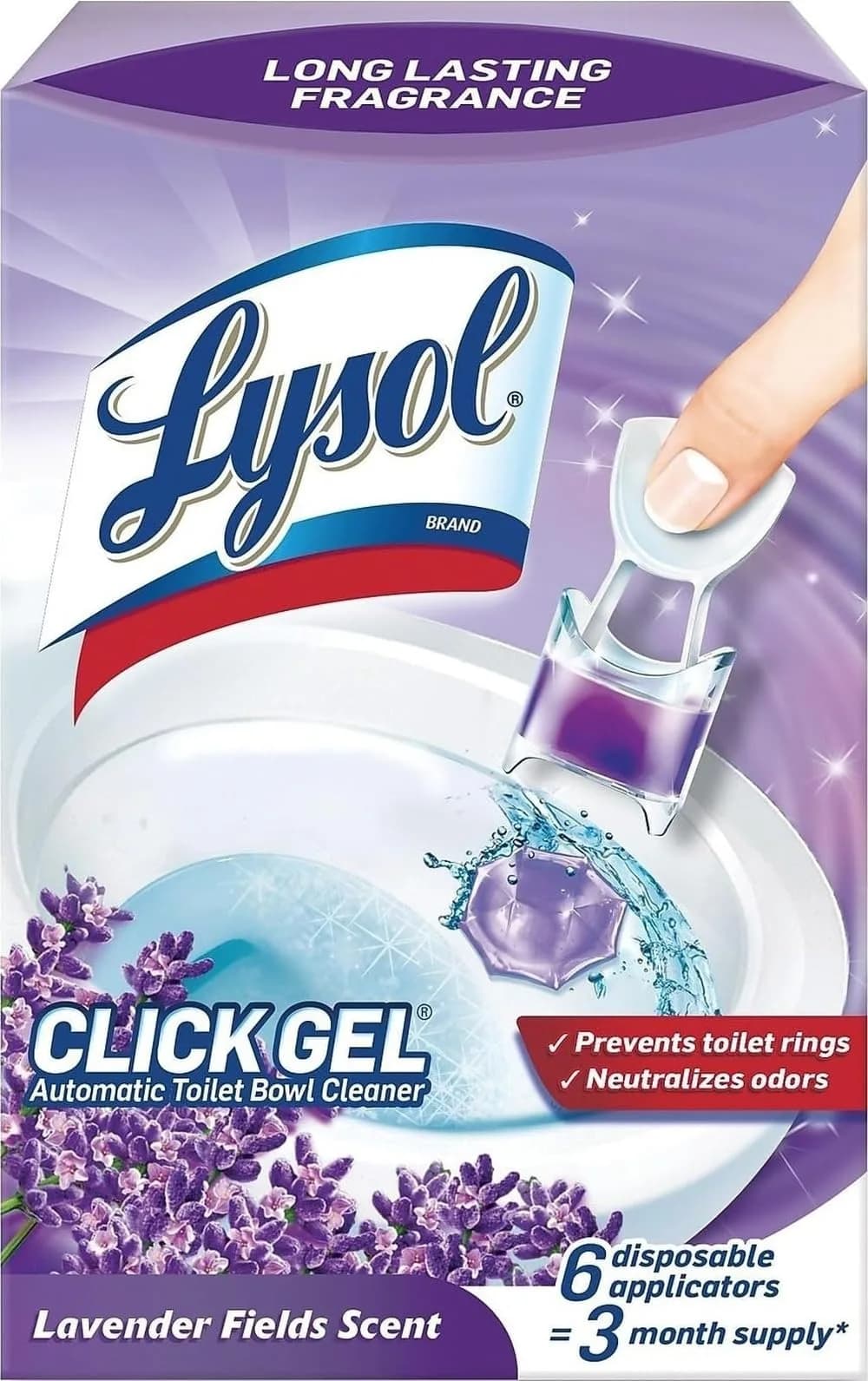 Lysol Automatic Toilet Bowl Cleaner Lavender 24 Count (Pack of 4) | Cleans & Freshens with Every Flush