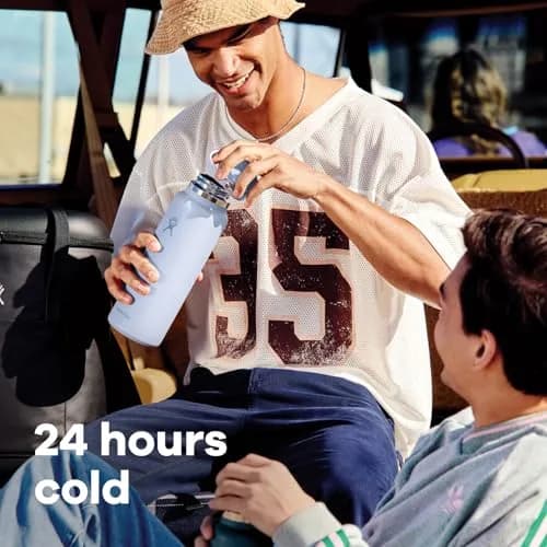 Hydro Flask Wide Mouth Water Bottle 32 Oz (946ml) with Flex Straw Lid | Insulated Stainless Steel for Cold Drinks thumbnail 3