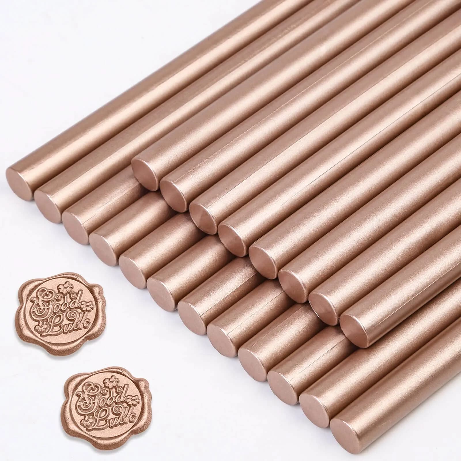 PAXCOO Sealing Wax Sticks 20pcs Gold | Easy Glue Gun Application for Crafts & Letter Seals — Champagne Color