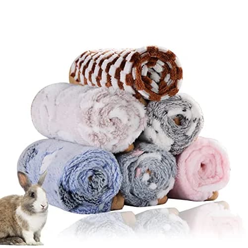 Grddaef Fleece Guinea Pig Blankets 6 Pieces Waterproof Washable Small Animal Cage Liners 60 x 40 cm (23.6 x 15.7 Inch) thumbnail 1