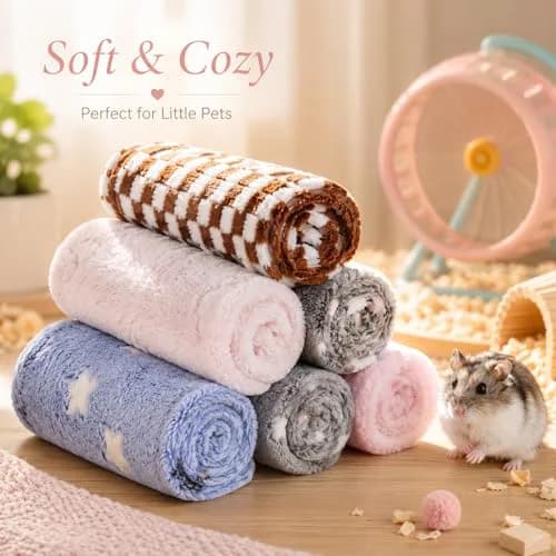 Grddaef Fleece Guinea Pig Blankets 6 Pieces Waterproof Washable Small Animal Cage Liners 60 x 40 cm (23.6 x 15.7 Inch) thumbnail 5